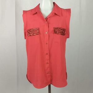 Candies Size Large Pink Blouse Shirt